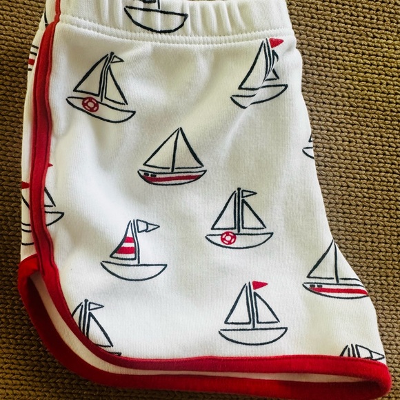 The Beaufort Bonnet Company Nautical Sailboat Print Cotton Shorts - Picture 2 of 3